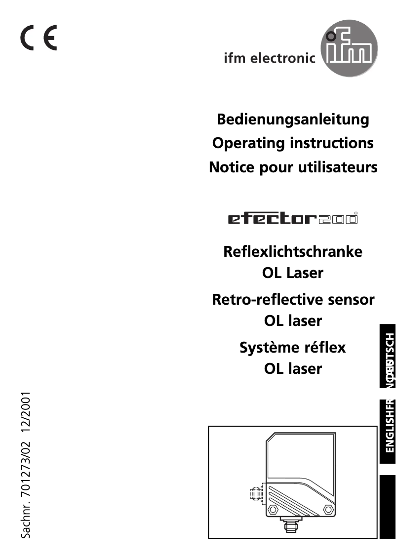 Page n°1 - Manuel utilisateur IFM OL5023