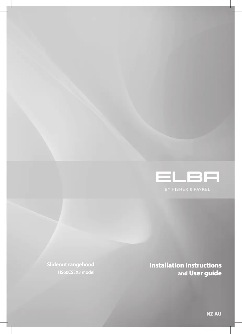 Page 1 de la notice Manuel utilisateur Fisher & Paykel HS60CESX3