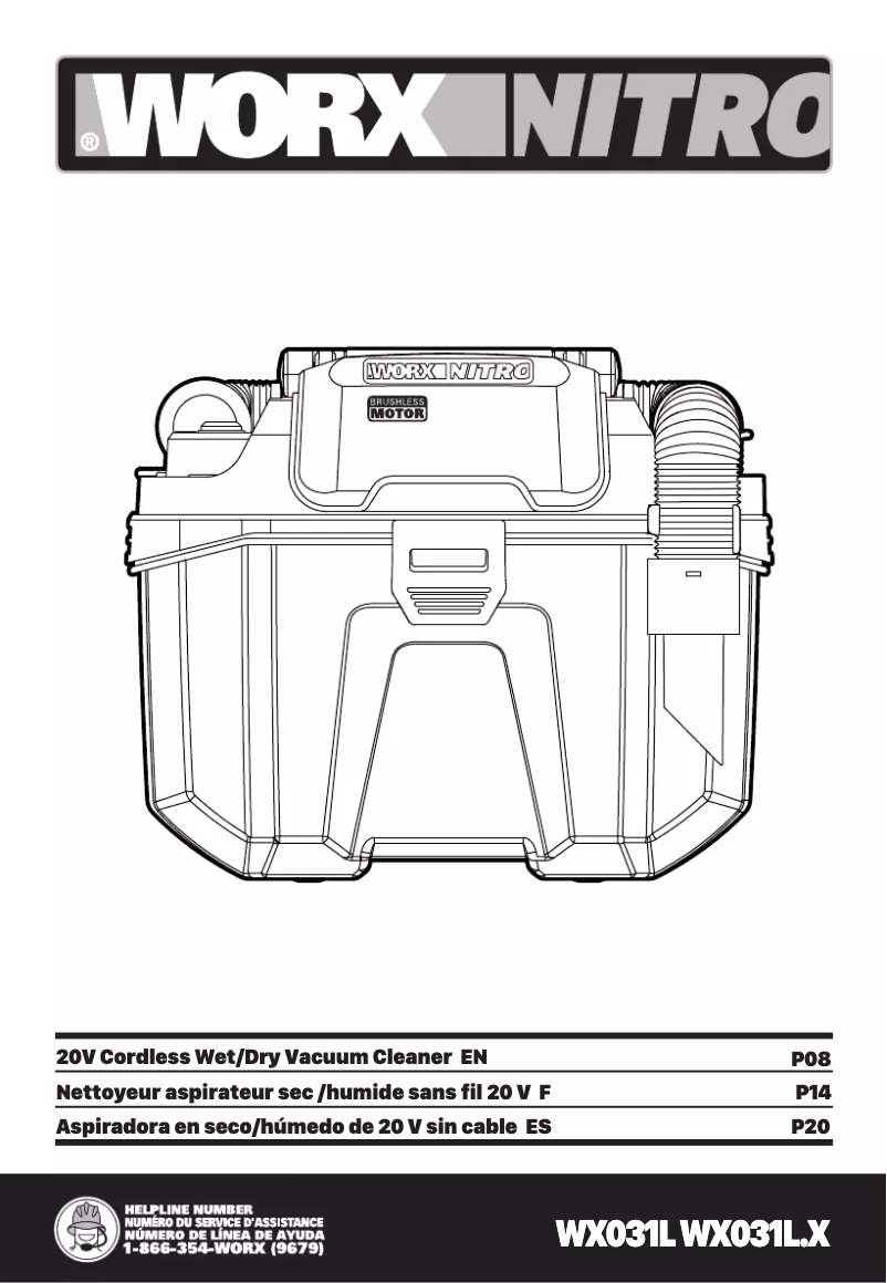 Page 1 de la notice Manuel utilisateur Worx WX031L