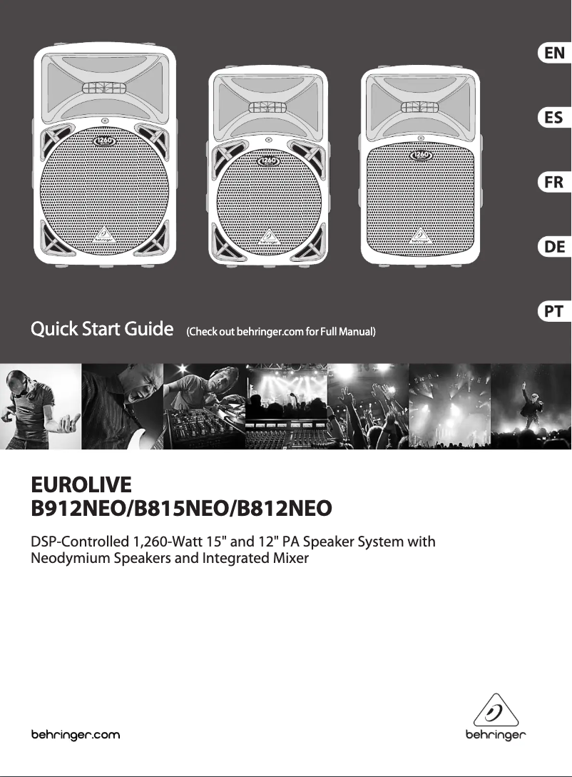 Page n°1 - Guide de démarrage rapide Behringer Eurolive B812NEO