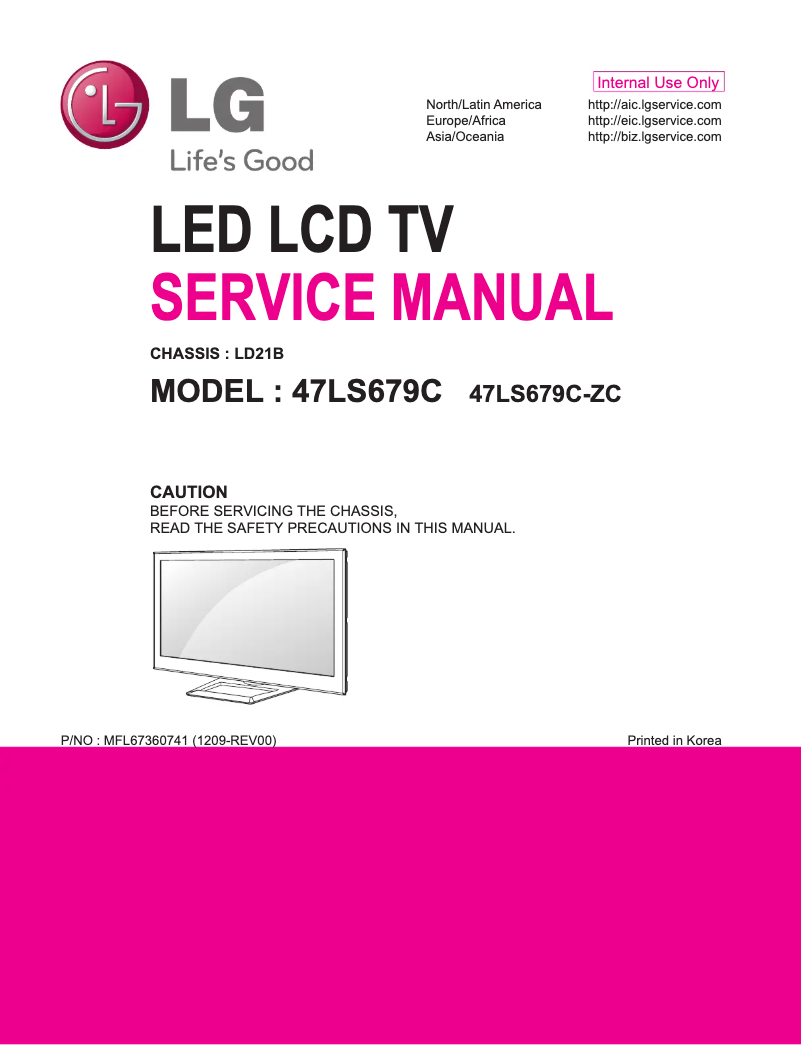 Image de la première page du manuel de l'appareil 47LS679C