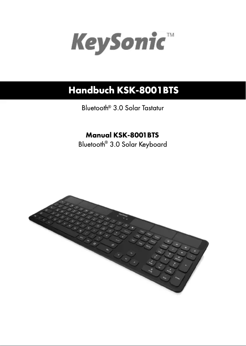 Page n°1 - Manuel utilisateur KeySonic KSK-8001 BTS