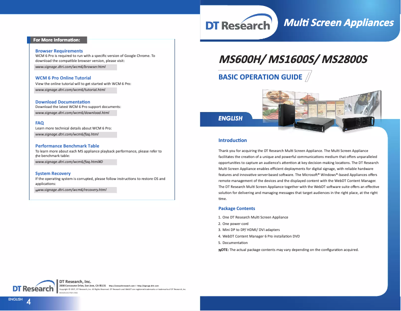 Image de la première page du manuel de l'appareil MS600H