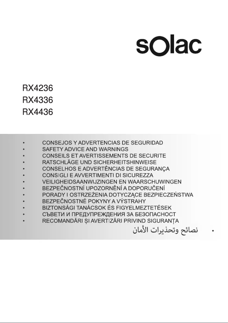 Page 1 de la notice Instructions de sécurité Solac Optima Perfect PV2214