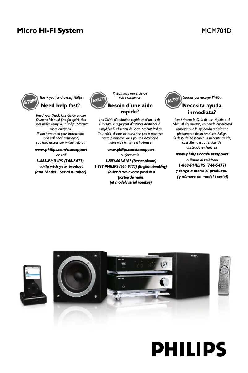 Página 1 del manual Manual de usuario Philips MCM704D