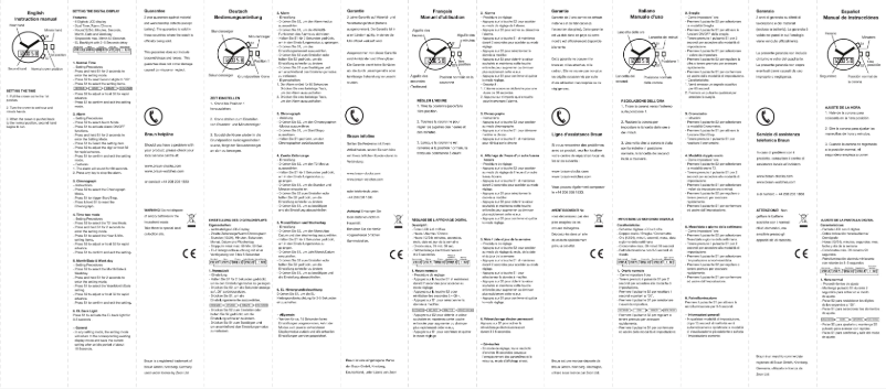 Page 1 de la notice Manuel utilisateur Braun BN0159