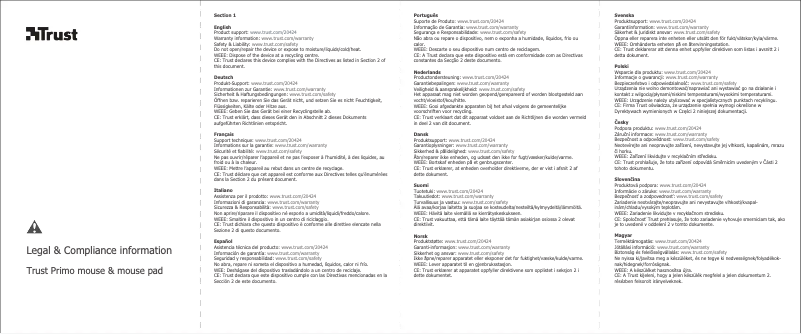 Page n°1 - Manuel utilisateur Trust 20424