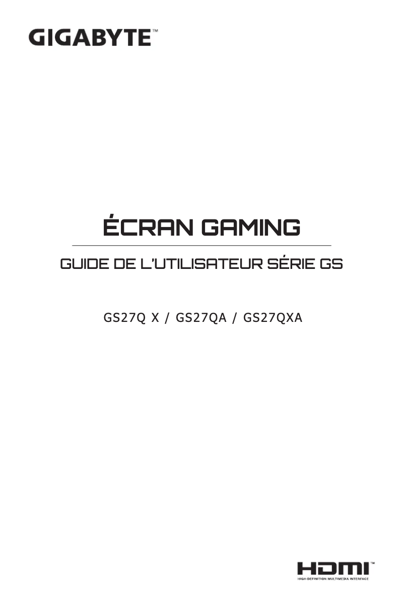 Page n°1 - Manuel utilisateur Gigabyte GS27QXA