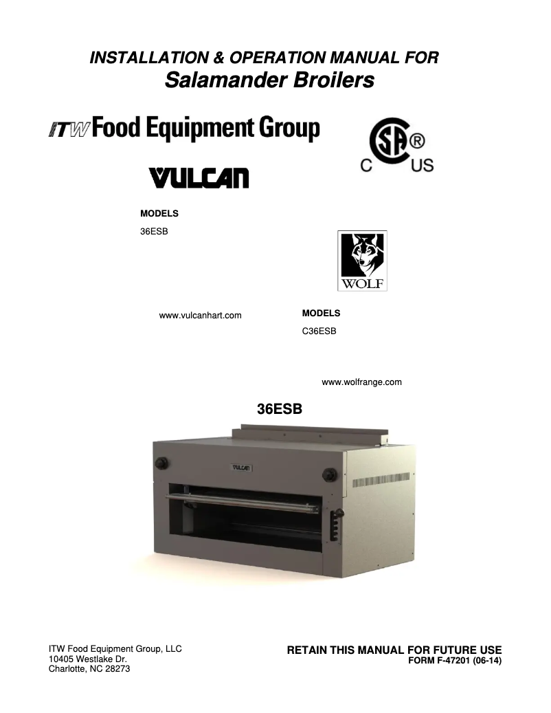 Page 1 de la notice Manuel utilisateur Vulcan 36ESB