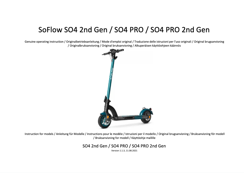 Page 1 de la notice Manuel utilisateur SoFlow SO4 Pro 2nd Gen