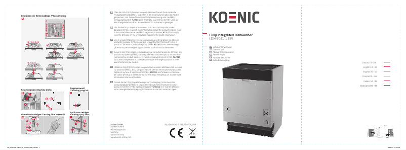 Página 1 del manual Manual de usuario Koenic KDW 6041-1 E FI