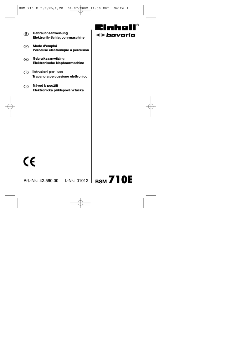 Image de la première page du manuel de l'appareil BSM 710E