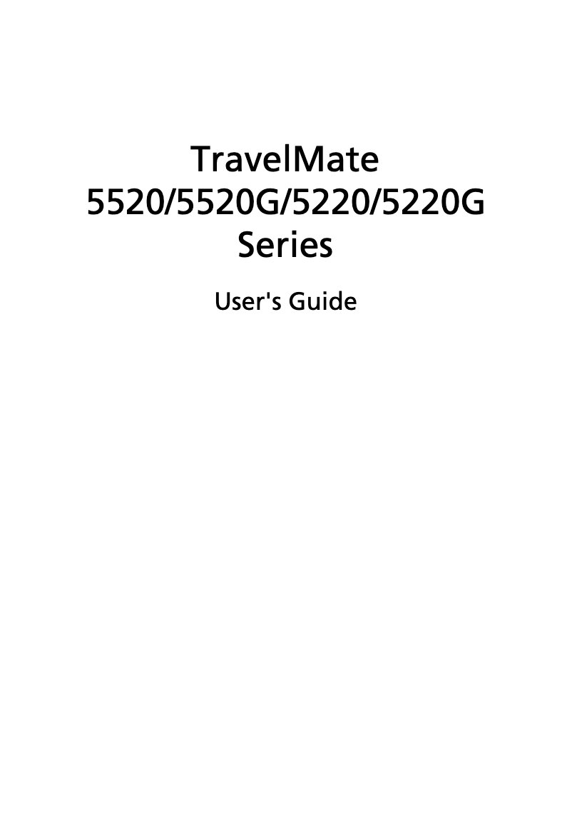 Page 1 de la notice Manuel utilisateur Acer TravelMate 5520G