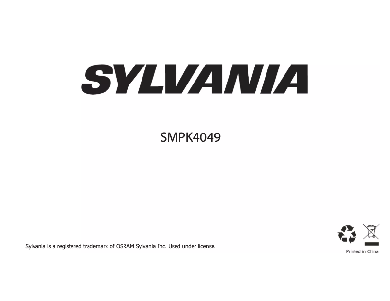 Página 1 del manual Manual de usuario Sylvania SMPK4049