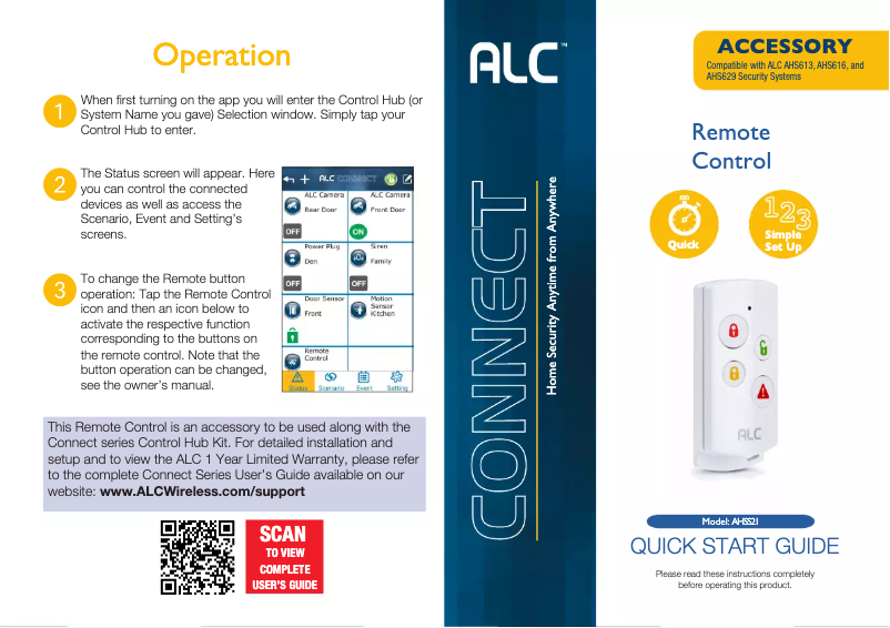 Page n°1 - Manuel utilisateur ALC Connect AHSS21