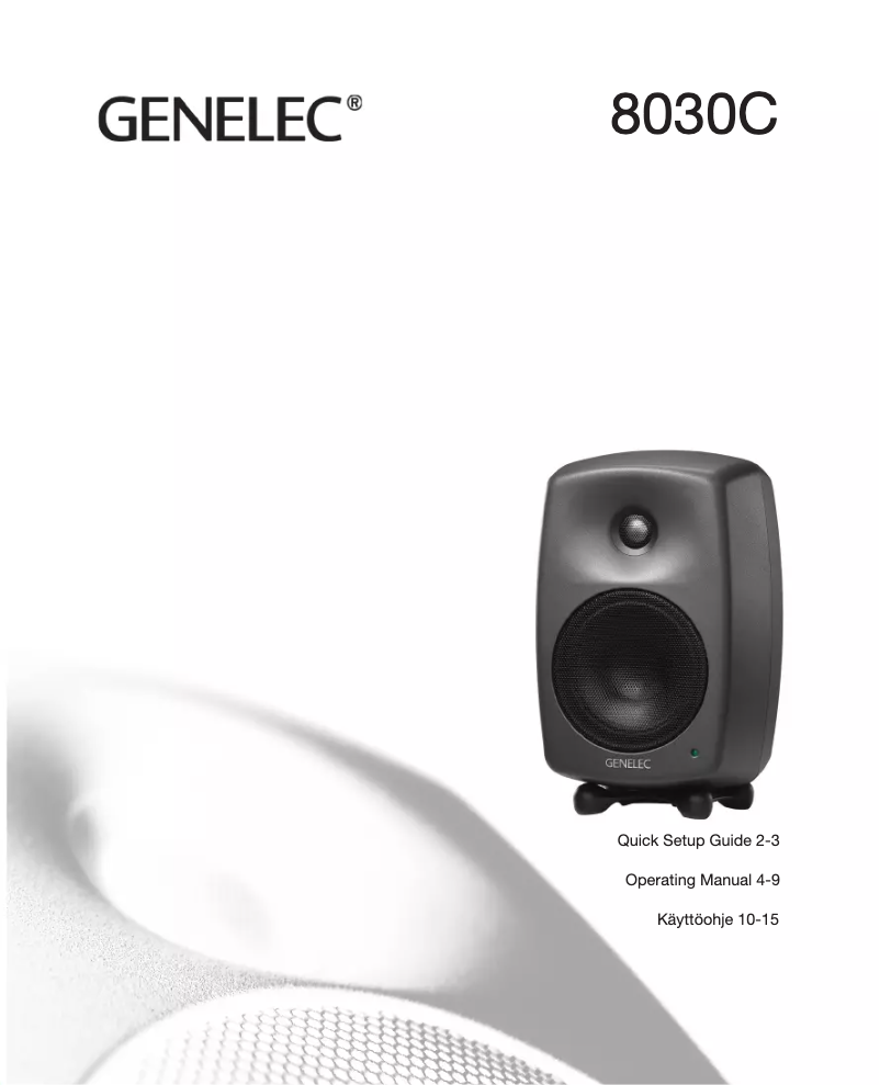Page n°1 - Manuel utilisateur Genelec 8030 CW