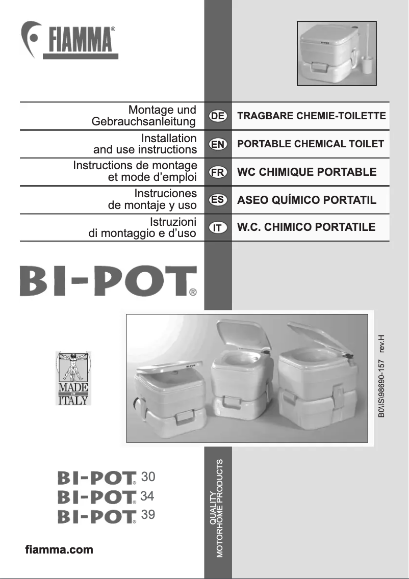 Page 1 de la notice Manuel utilisateur Fiamma Bi-Pot 39