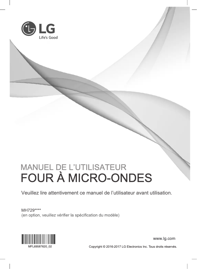 Page 1 de la notice Manuel utilisateur LG MH7295DDS