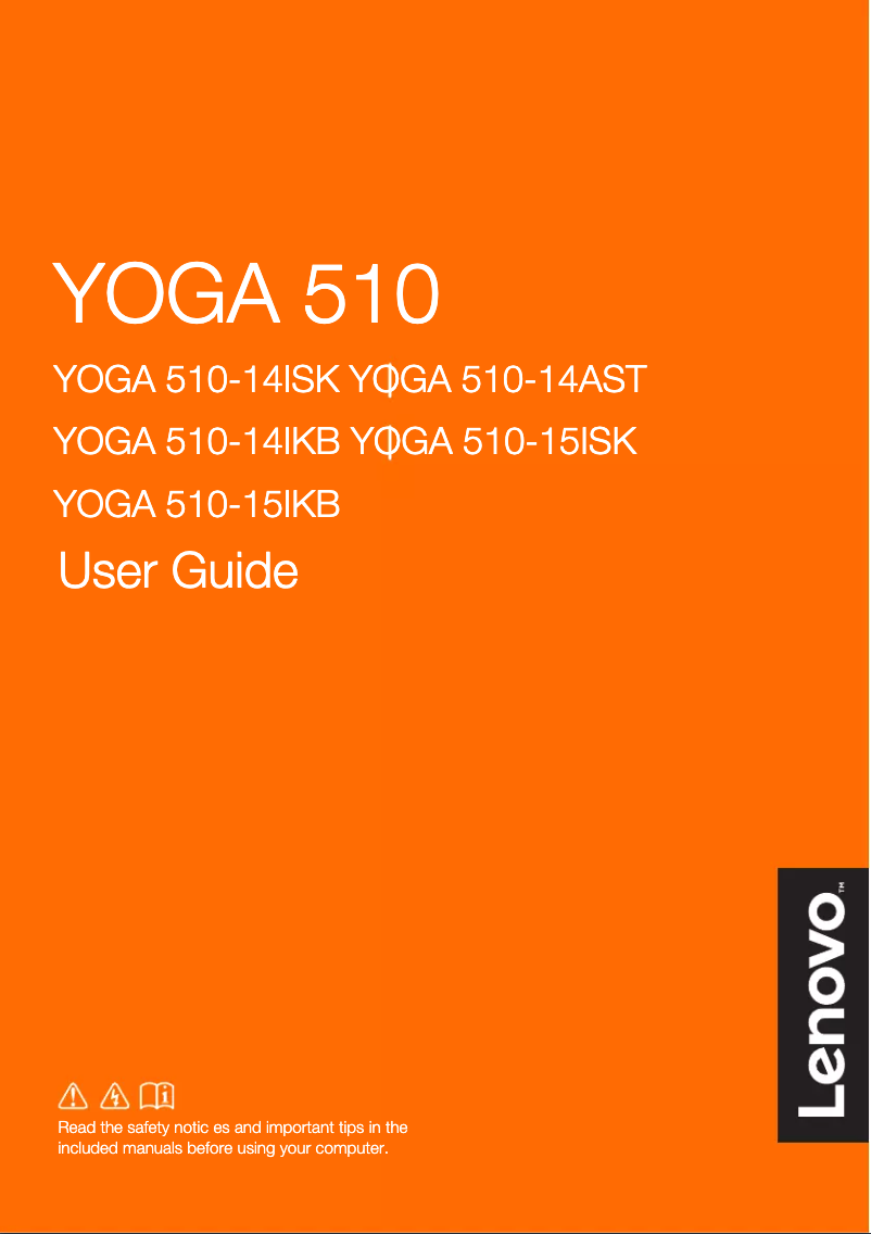 Page 1 de la notice Manuel utilisateur Lenovo Yoga 510