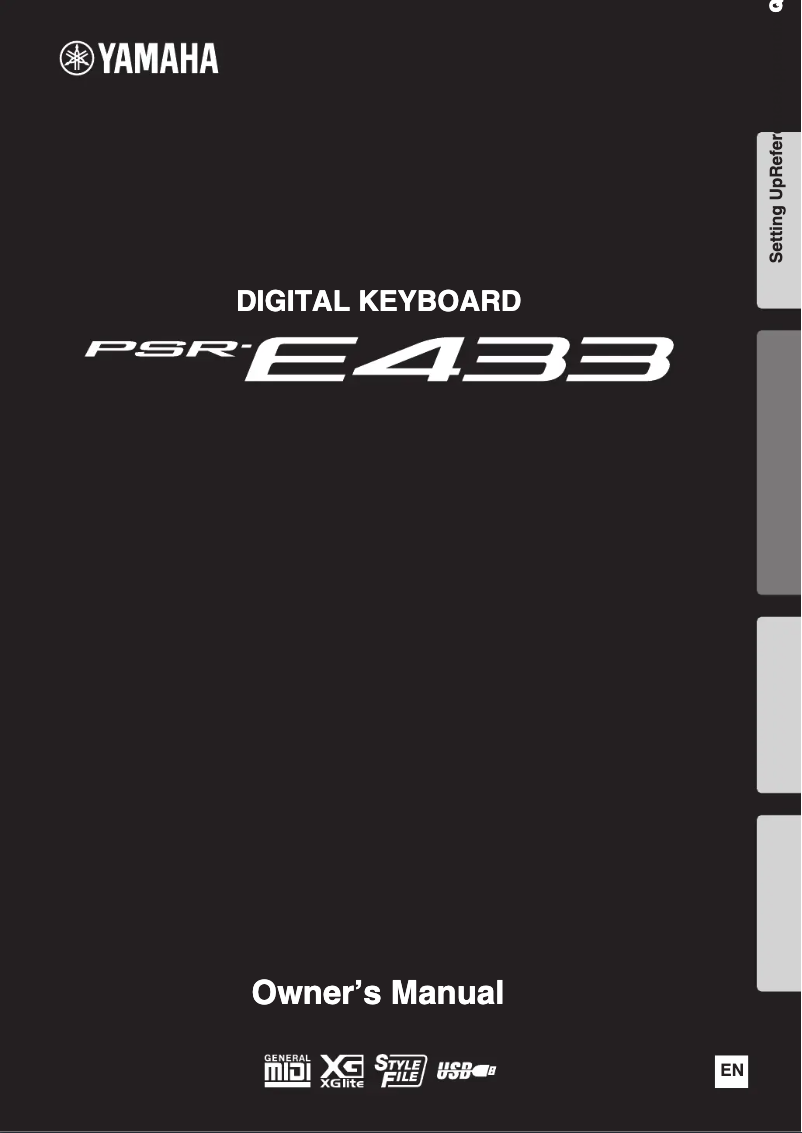 Page n°1 - Manuel utilisateur Yamaha PSR-E433