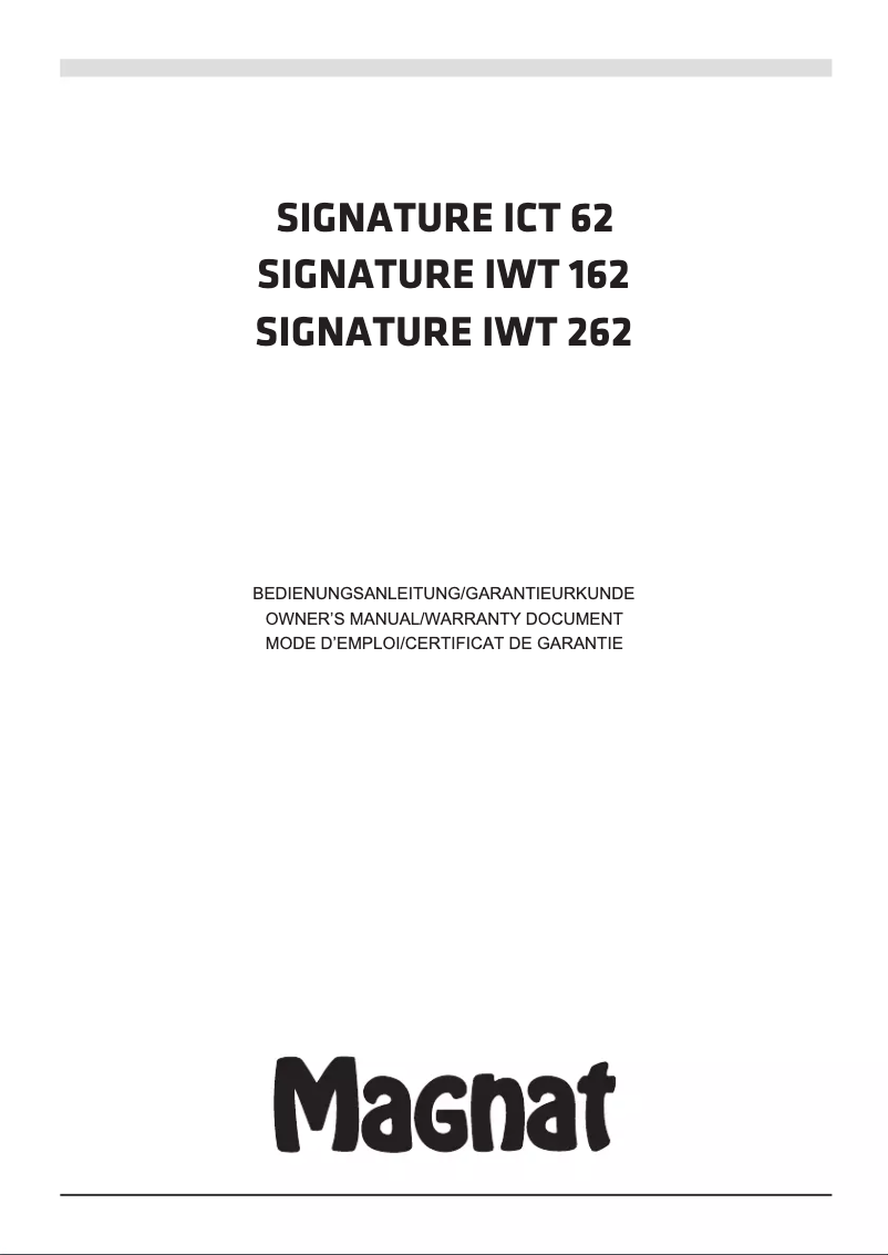 Page 1 de la notice Manuel utilisateur Magnat Signature ICT 62