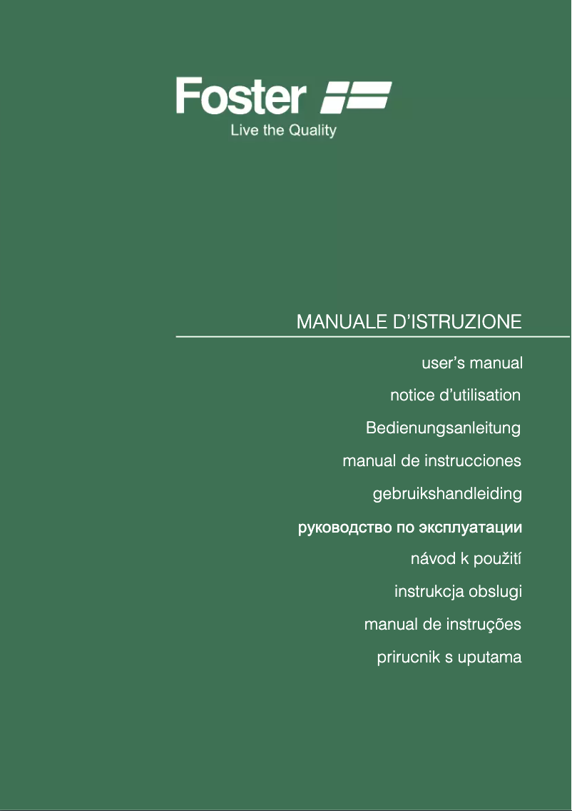 Page n°1 - Manuel utilisateur Foster 3167 000