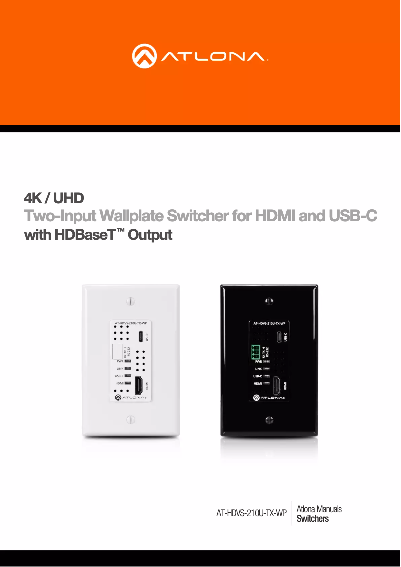 Página 1 del manual Manual de usuario Atlona AT-HDVS-210U-TX-WP