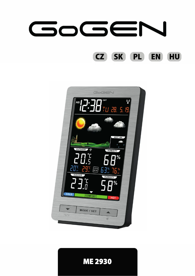 Page 1 de la notice Manuel utilisateur GoGen ME 2930