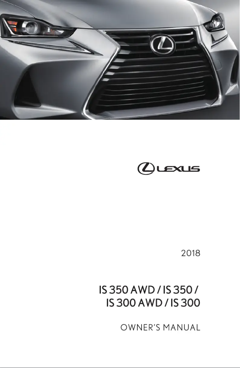 Página 1 del manual Manual de usuario Lexus IS 300 RWD (2018)