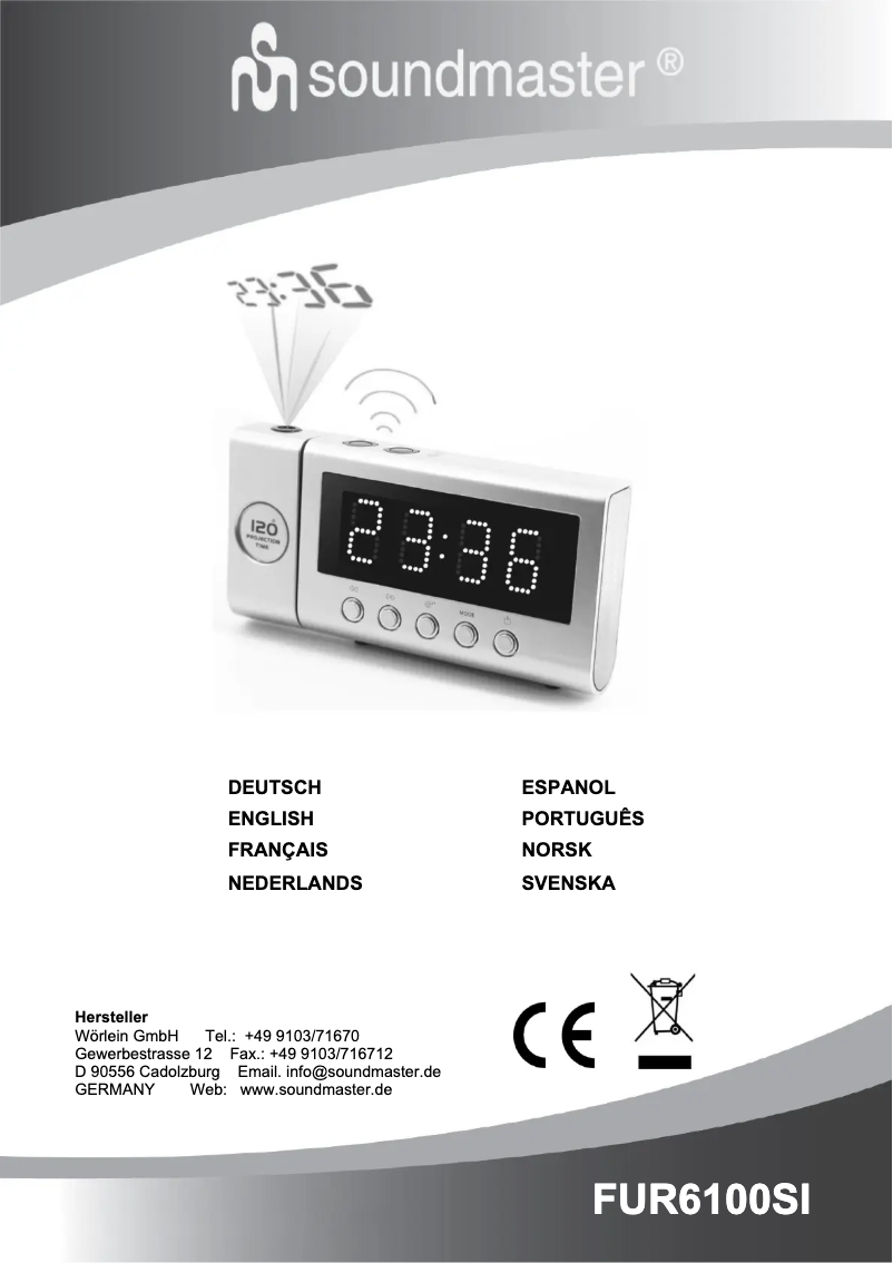 Page 1 de la notice Manuel utilisateur Soundmaster FUR6100SI