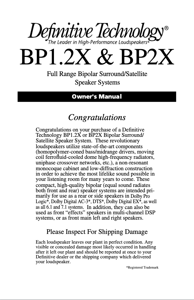 Image de la première page du manuel de l'appareil BP2X
