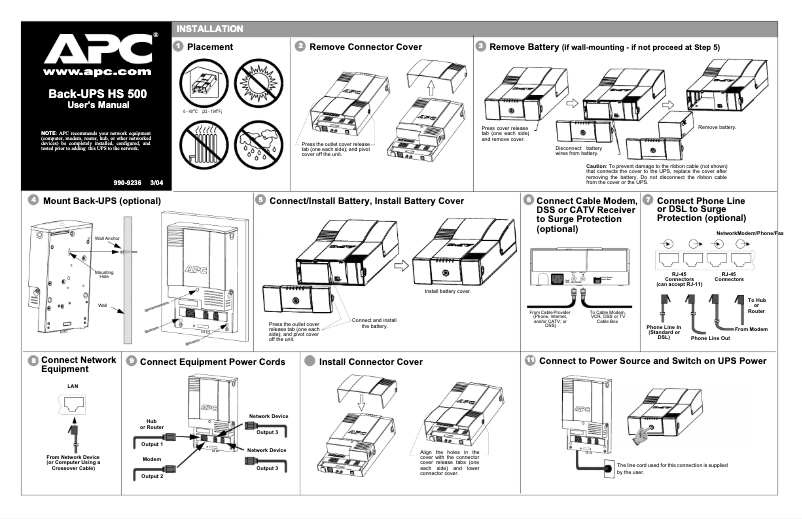 Image de la première page du manuel de l'appareil Back-UPS 500