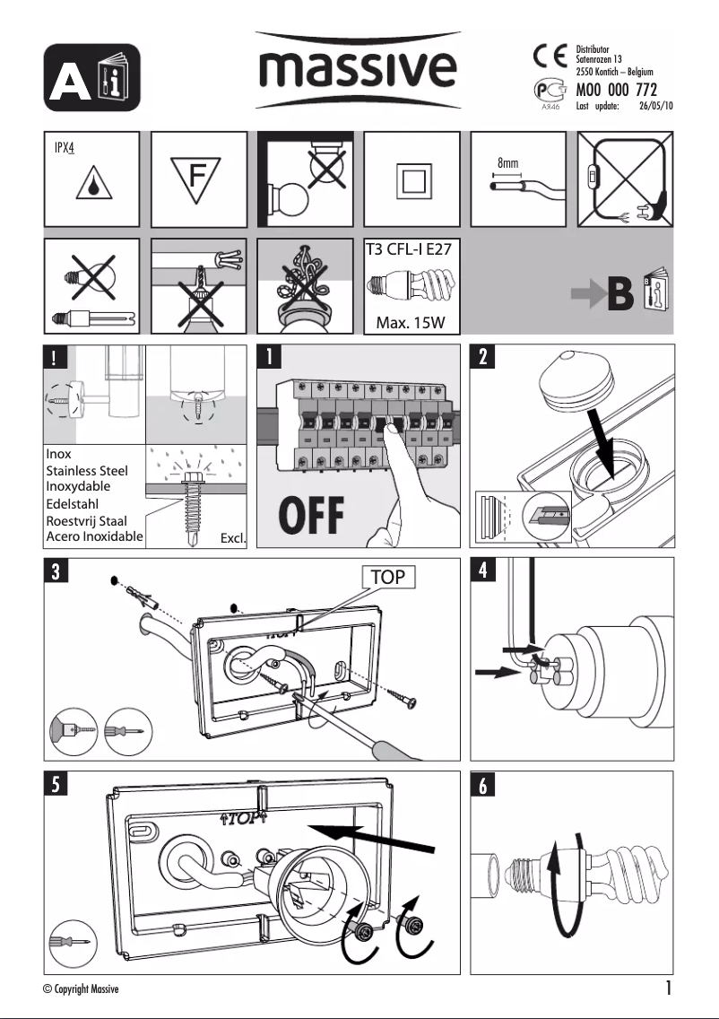 Page 1 de la notice Manuel utilisateur Massive Dubai