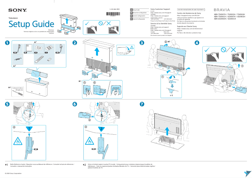 Page 1 de la notice Guide d'installation Sony Bravia XBR-65X900H
