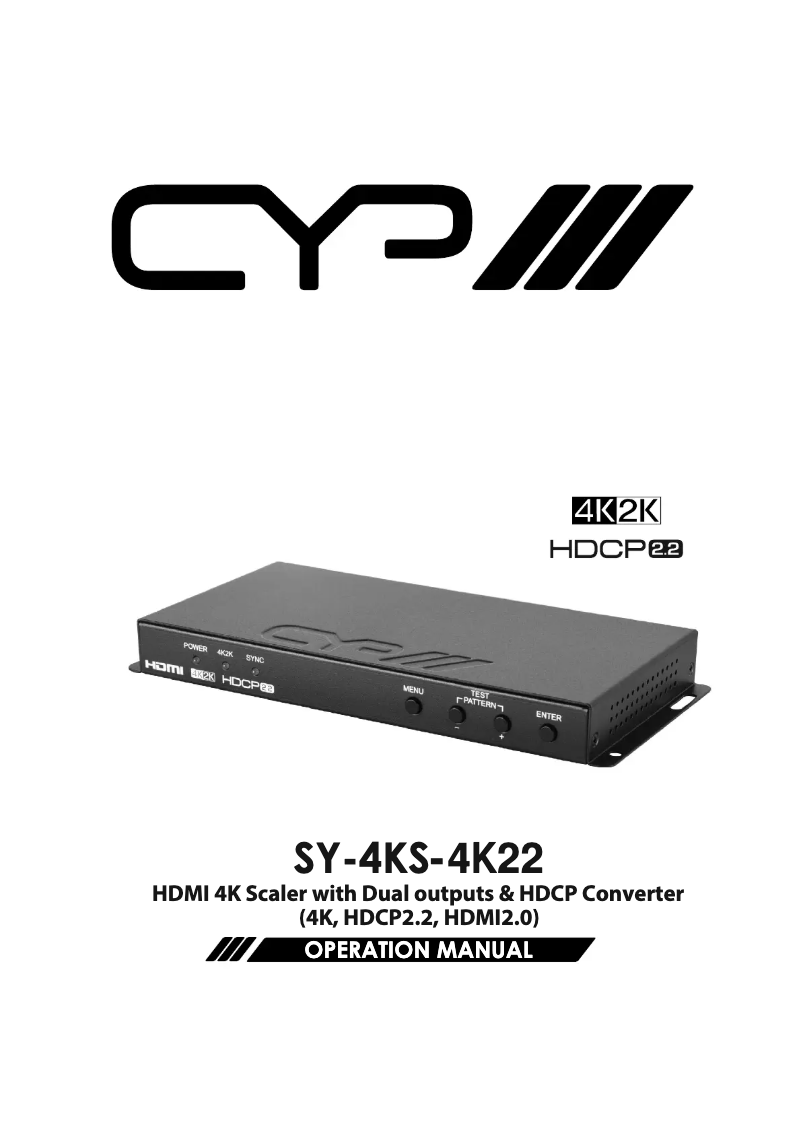 First page image of the manual for SY-4KS-4K22