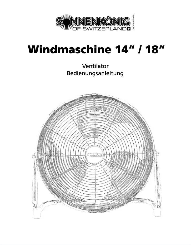 Page 1 de la notice Manuel utilisateur Sonnenkönig Windmaschine 14''