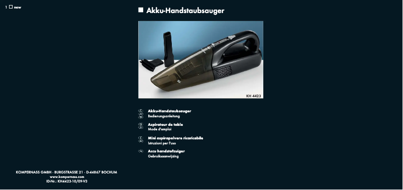 Image de la première page du manuel de l'appareil KH 4423