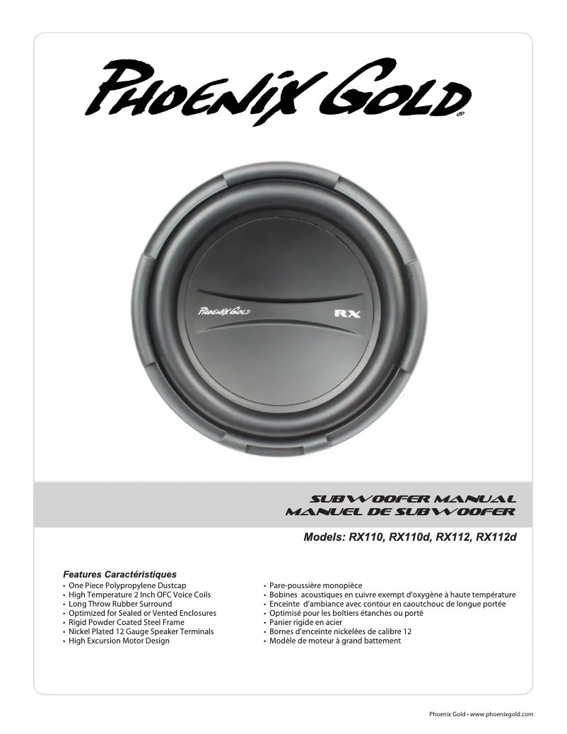 Page n°1 - Manuel utilisateur Phoenix Gold RX110