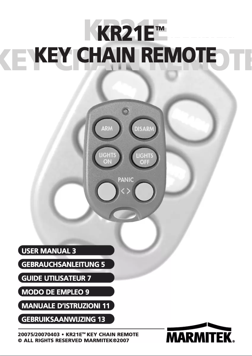 Page 1 de la notice Manuel utilisateur Marmitek KR21