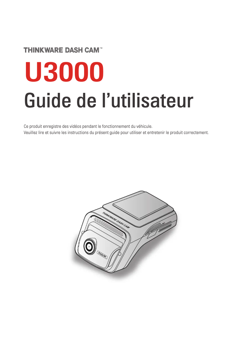 Page n°1 - Manuel utilisateur Thinkware U3000