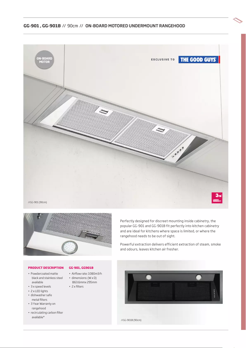 Page 1 de la notice Fiche technique Schweigen GG-901B