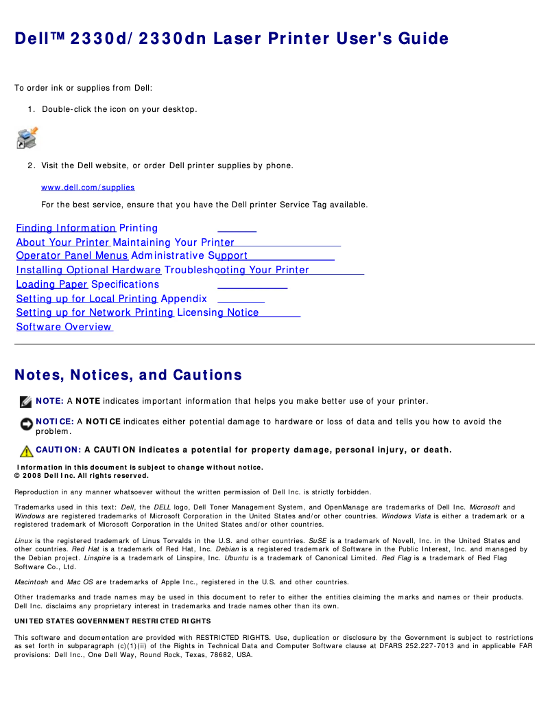 Image de la première page du manuel de l'appareil 2330d