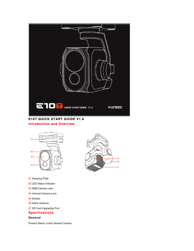 Page n°1 - Manuel utilisateur Yuneec E10T