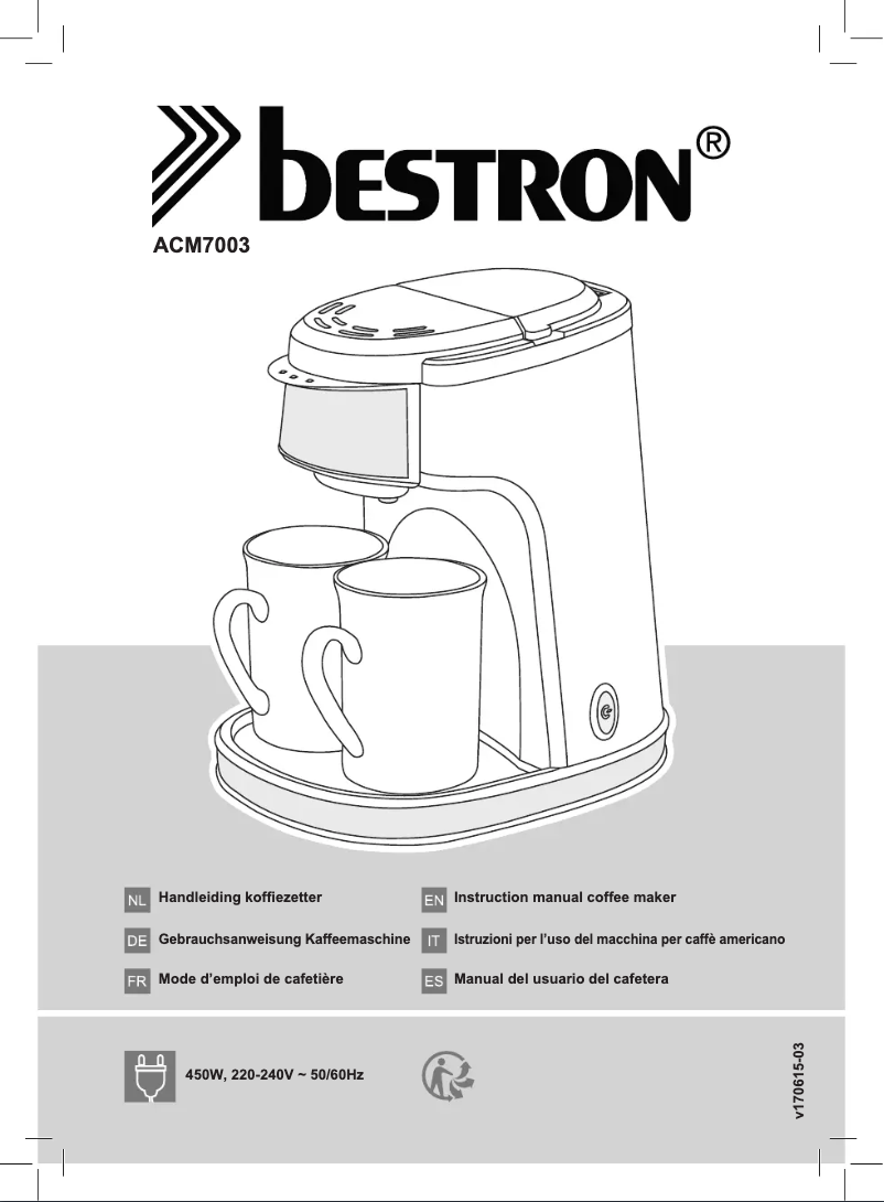 Page n°1 - Manuel utilisateur Bestron ACM7003
