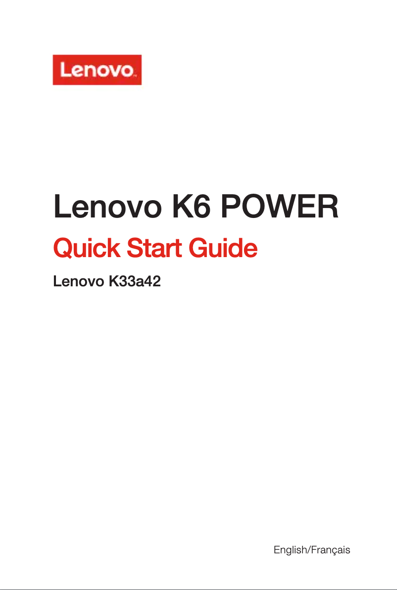Page 1 de la notice Manuel utilisateur Lenovo K6 Power