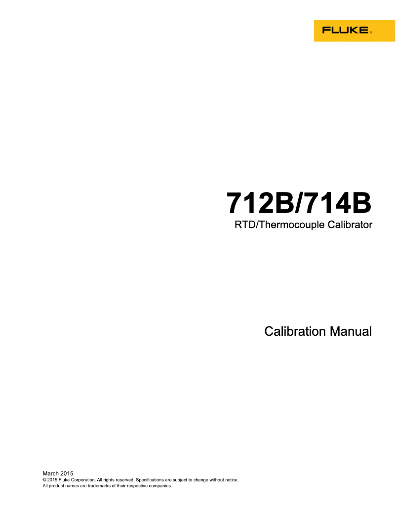 Page 1 de la notice Manuel utilisateur Fluke 714B