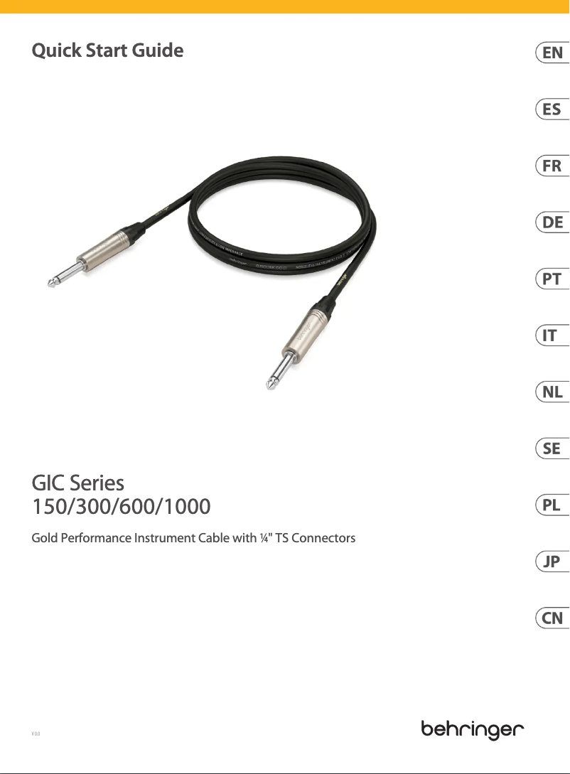 Page n°1 - Manuel utilisateur Behringer GIC-300