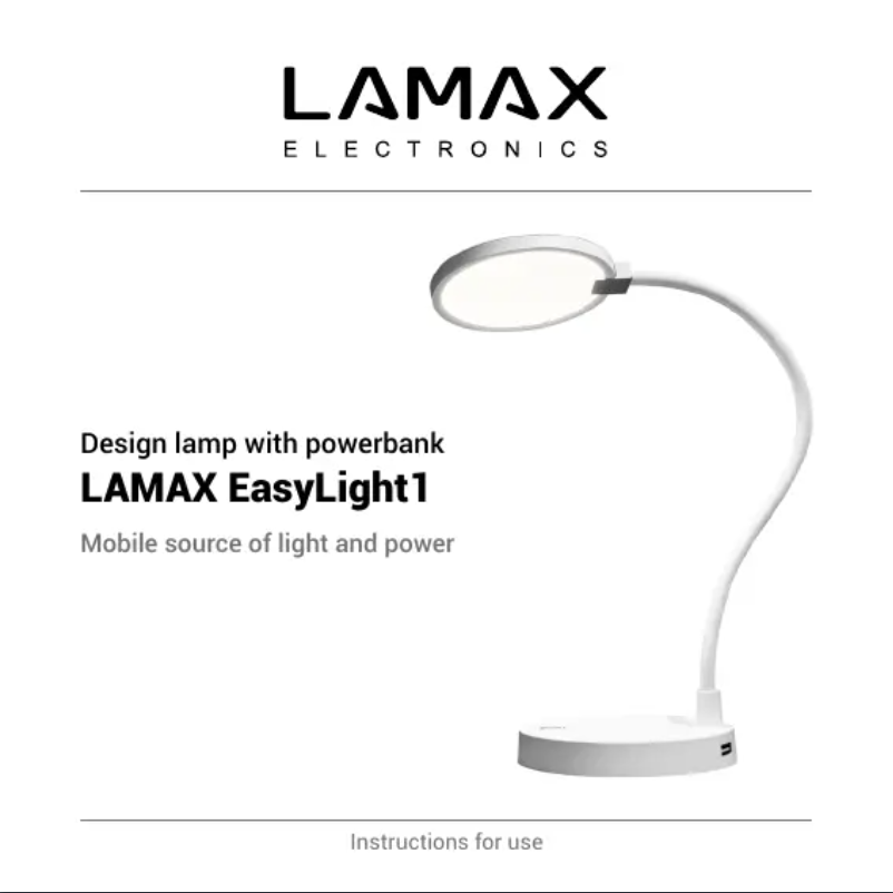 Page 1 de la notice Manuel utilisateur Lamax EasyLight1