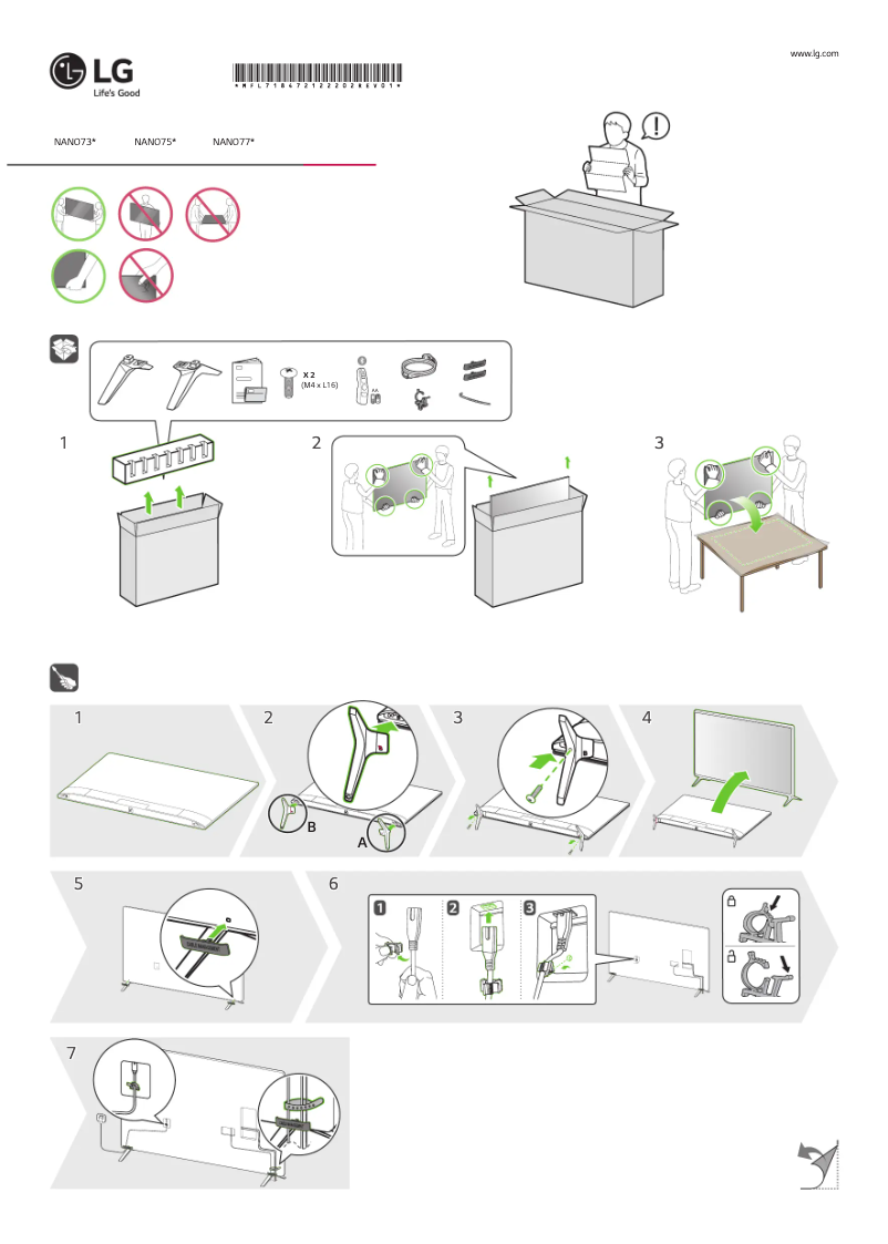 Image de la première page du manuel de l'appareil 43NANO75SQA