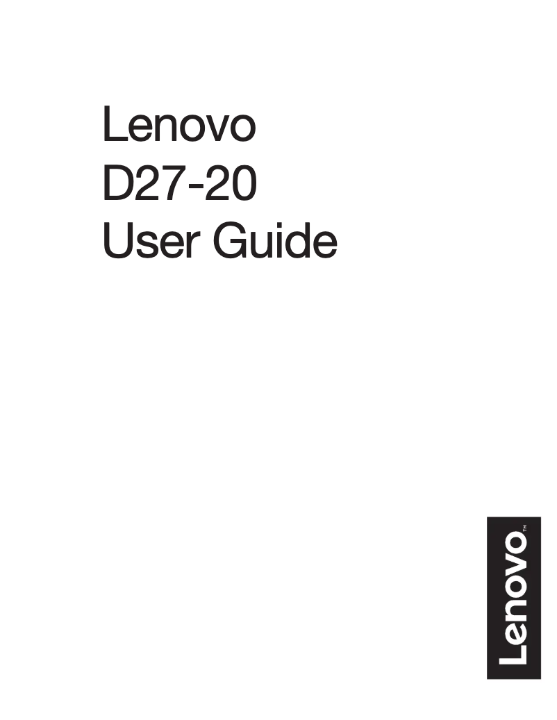 Page n°1 - Manuel utilisateur Lenovo D27-20
